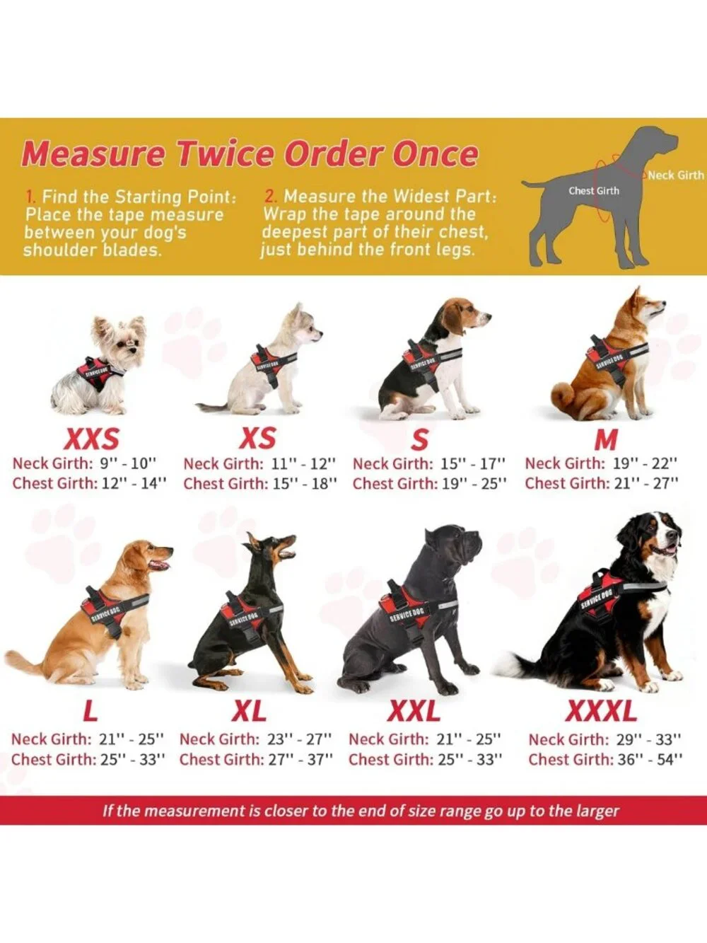 Service Dog Vest with ID Tag & 50 ADA Cards - Durable Harness, ESA Accessory Set